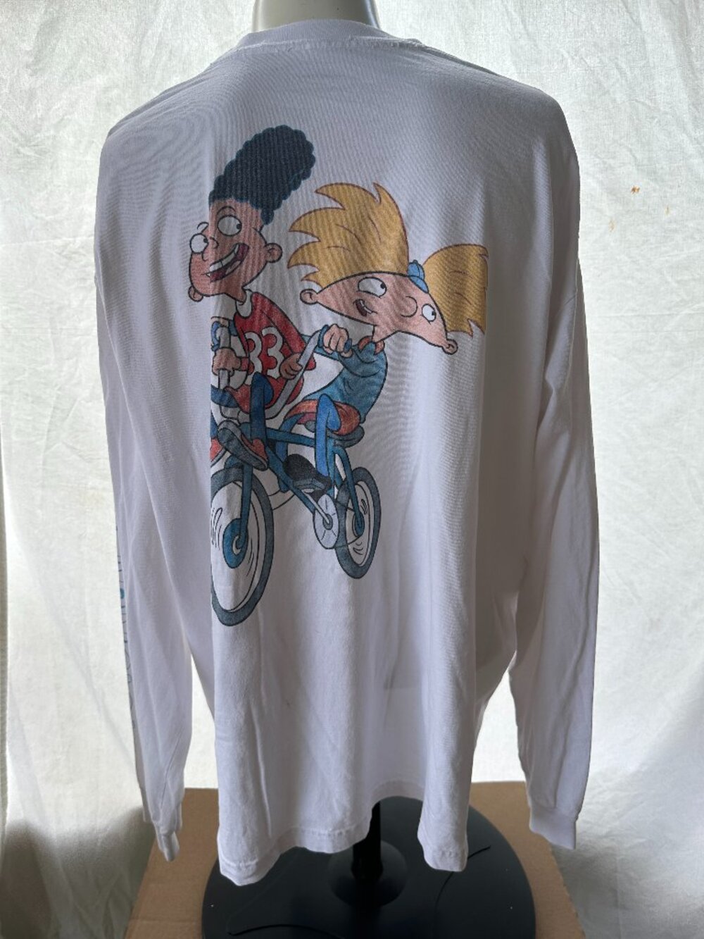 Hey Arnold Dumbgood Men's White Long Sleeve T Shirt Size 2XL XXL